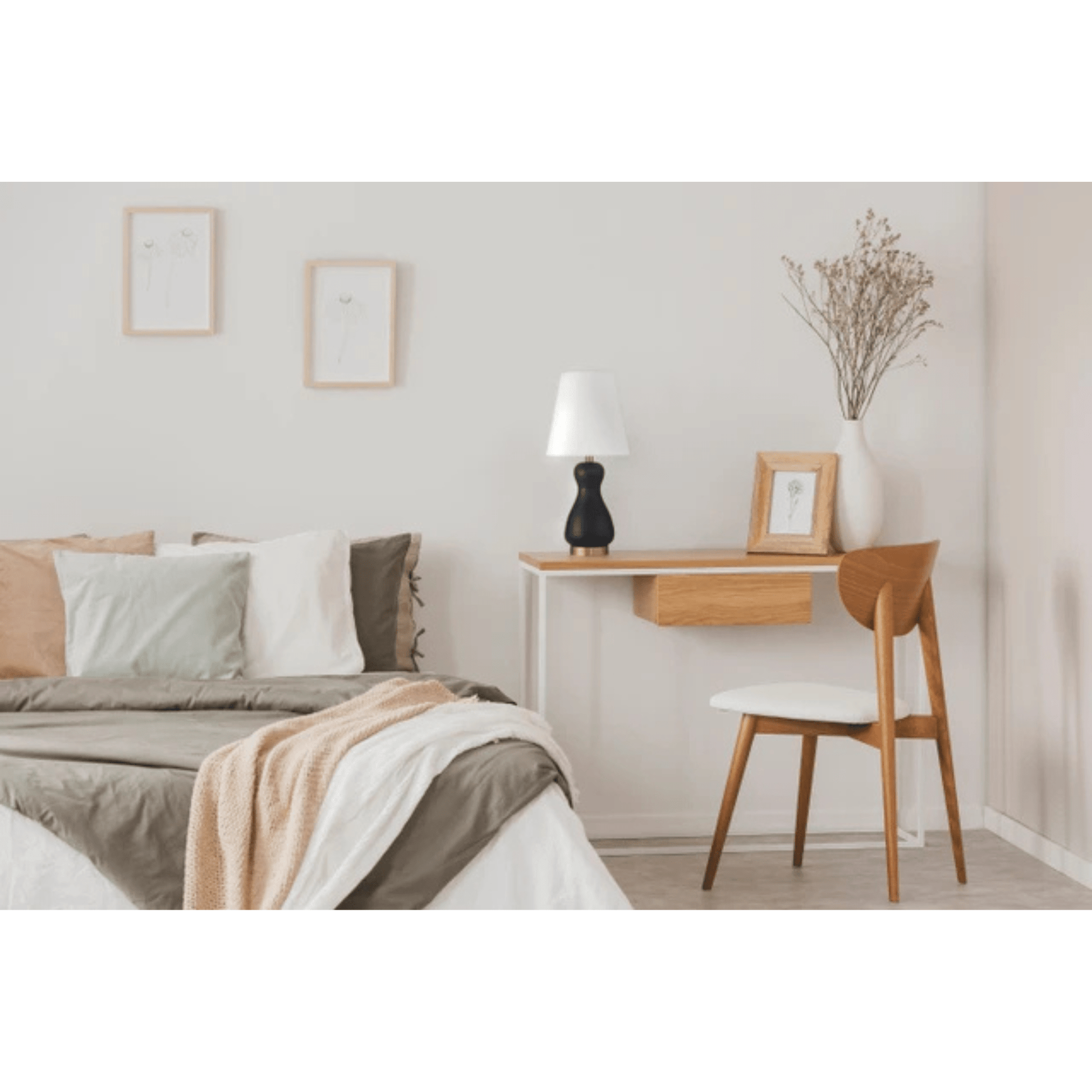 Gloria 1 Light Table Lamp in Flat Black/Satin Brass - Orvon Lighting