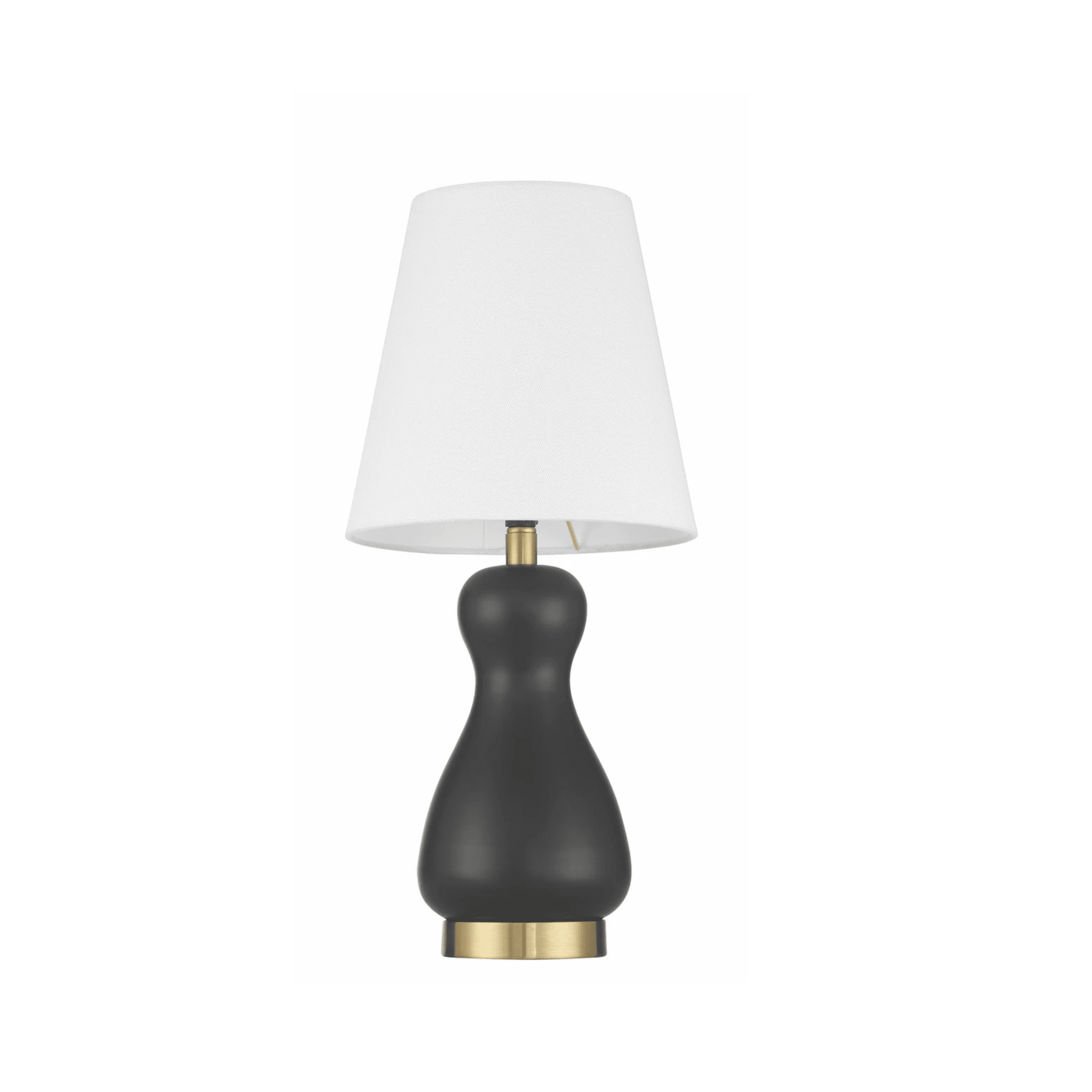 Gloria 1 Light Table Lamp in Flat Black/Satin Brass - Orvon Lighting