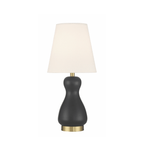 Gloria 1 Light Table Lamp in Flat Black/Satin Brass - Orvon Lighting