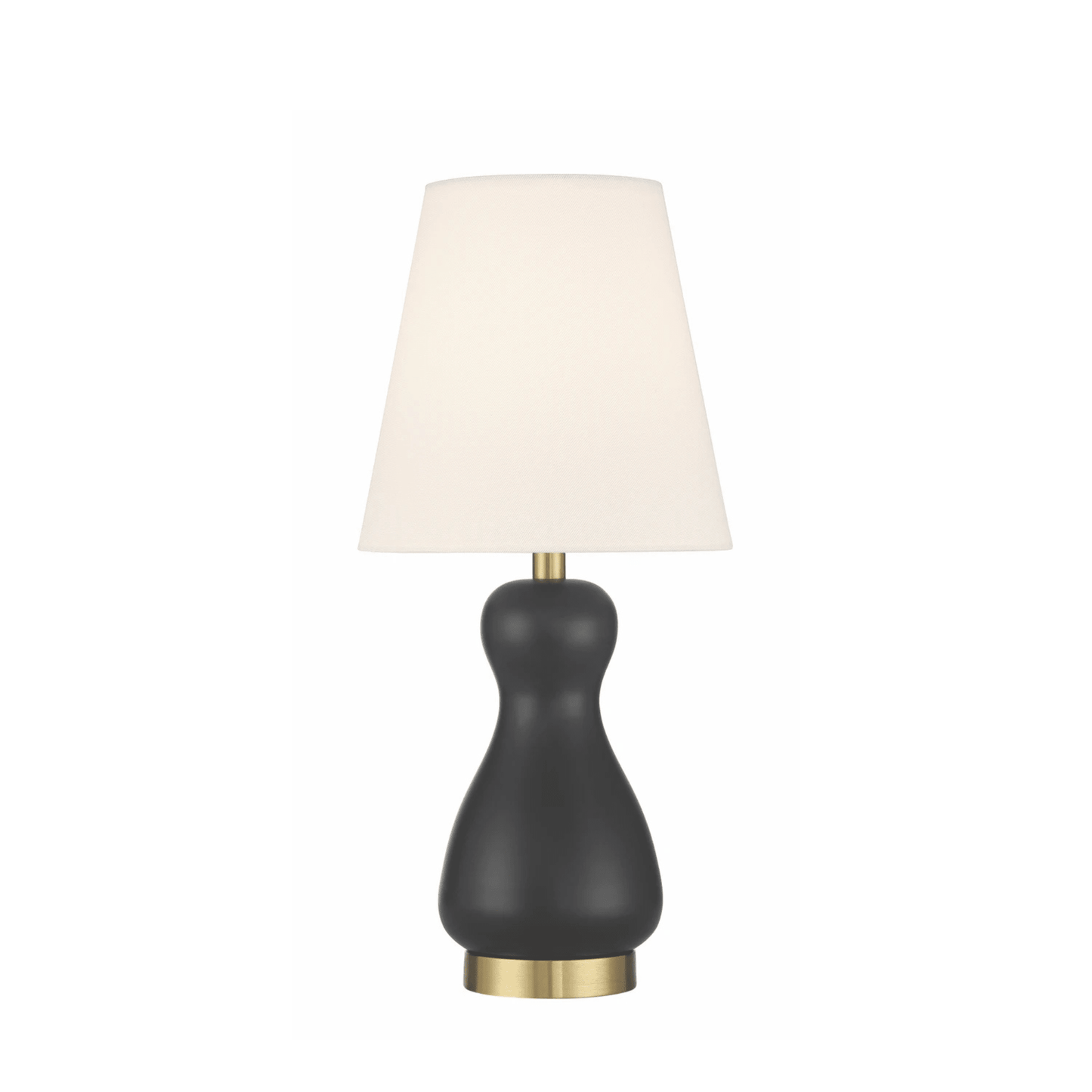 Gloria 1 Light Table Lamp in Flat Black/Satin Brass - Orvon Lighting