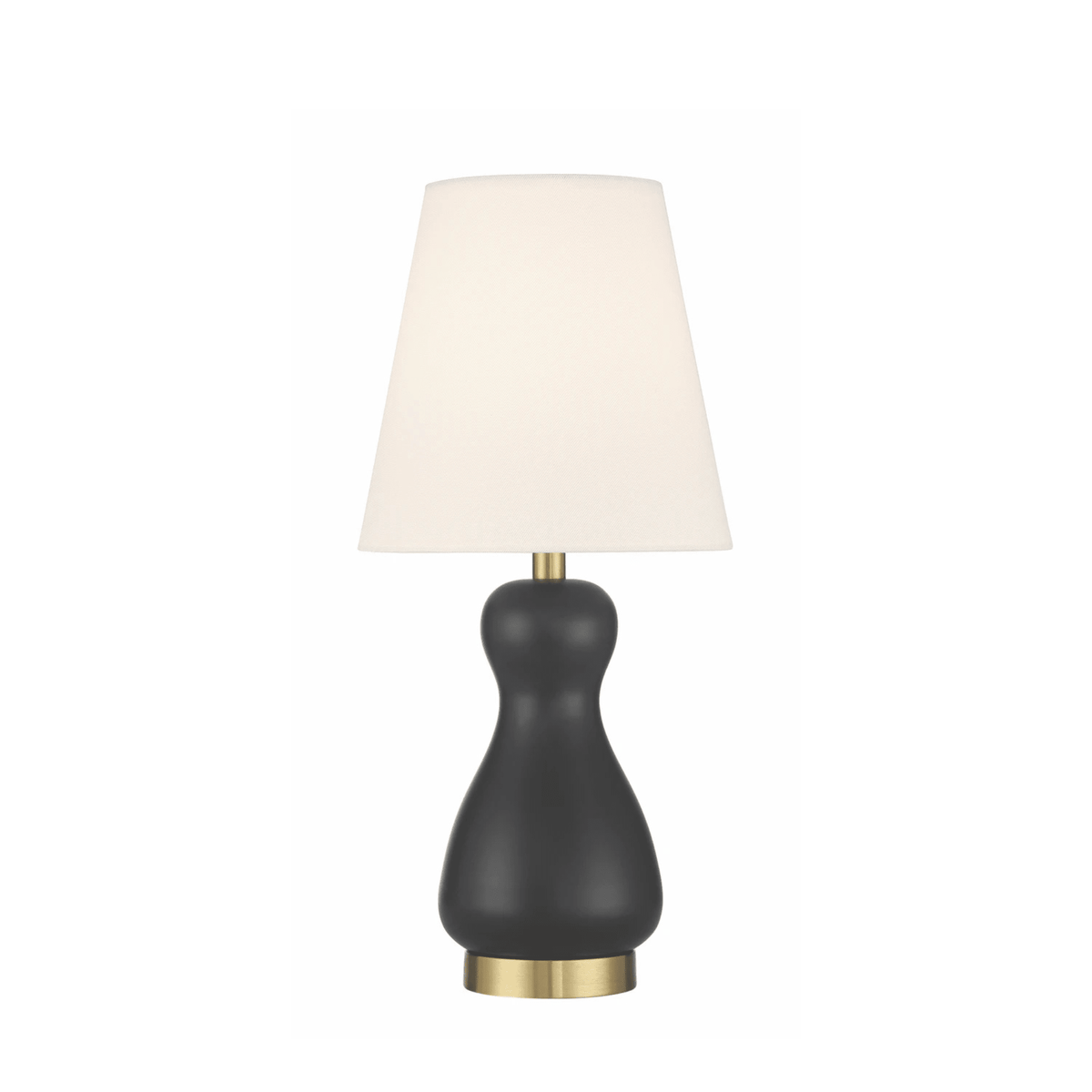 Gloria 1 Light Table Lamp in Flat Black/Satin Brass - Orvon Lighting