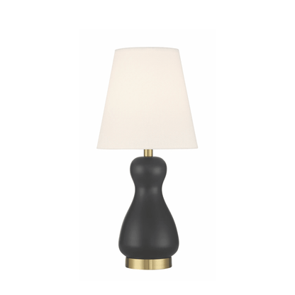 Gloria 1 Light Table Lamp in Flat Black/Satin Brass - Orvon Lighting