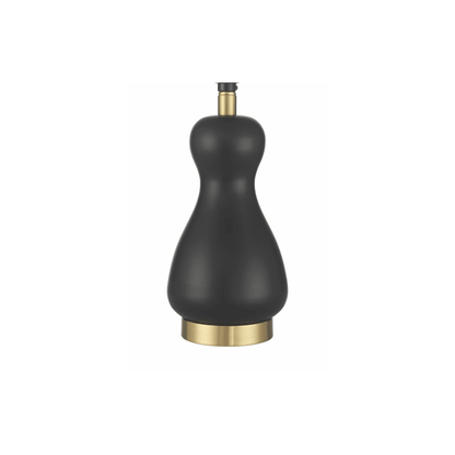 Gloria 1 Light Table Lamp in Flat Black/Satin Brass - Orvon Lighting