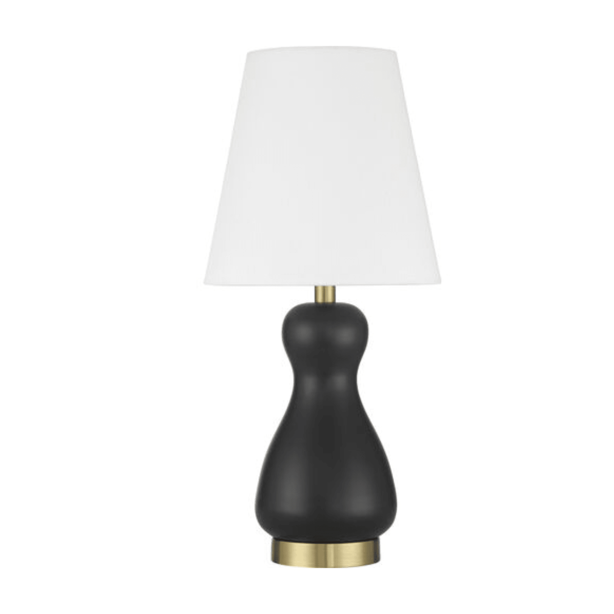 Gloria 1 Light Table Lamp in Flat Black/Satin Brass - Orvon Lighting