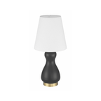 Gloria 1 Light Table Lamp in Flat Black/Satin Brass - Orvon Lighting