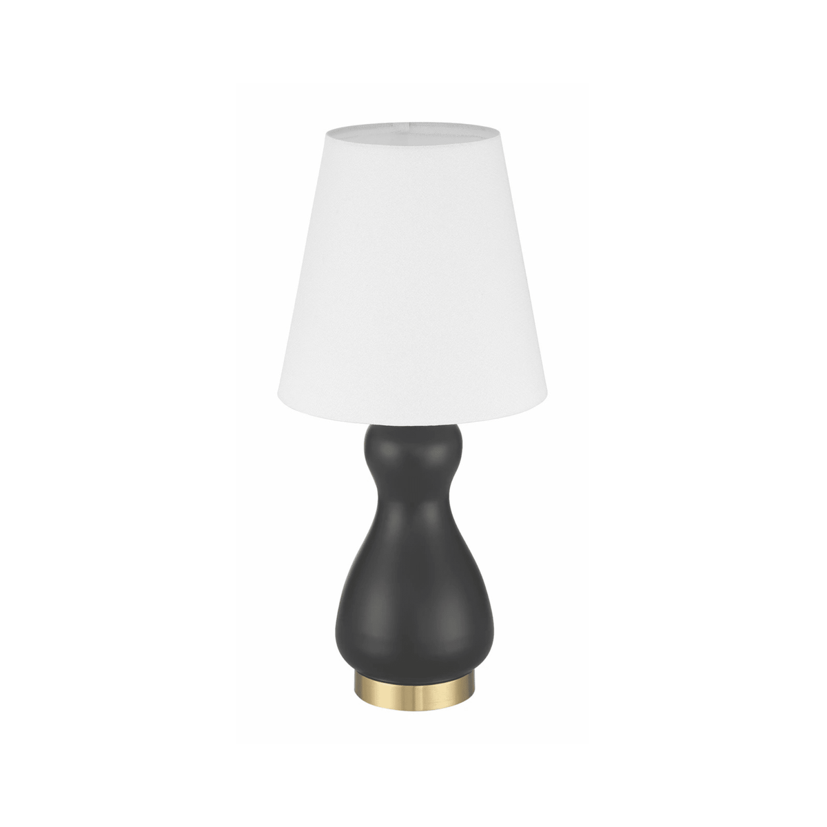 Gloria 1 Light Table Lamp in Flat Black/Satin Brass - Orvon Lighting
