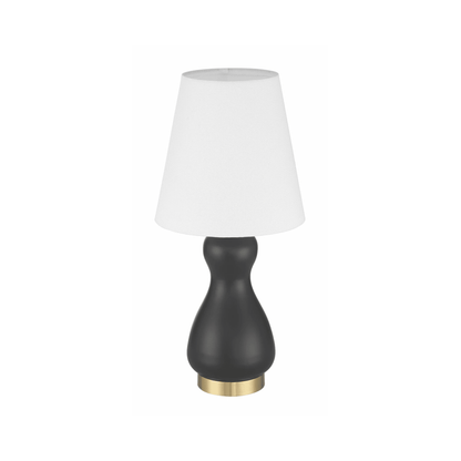 Gloria 1 Light Table Lamp in Flat Black/Satin Brass - Orvon Lighting