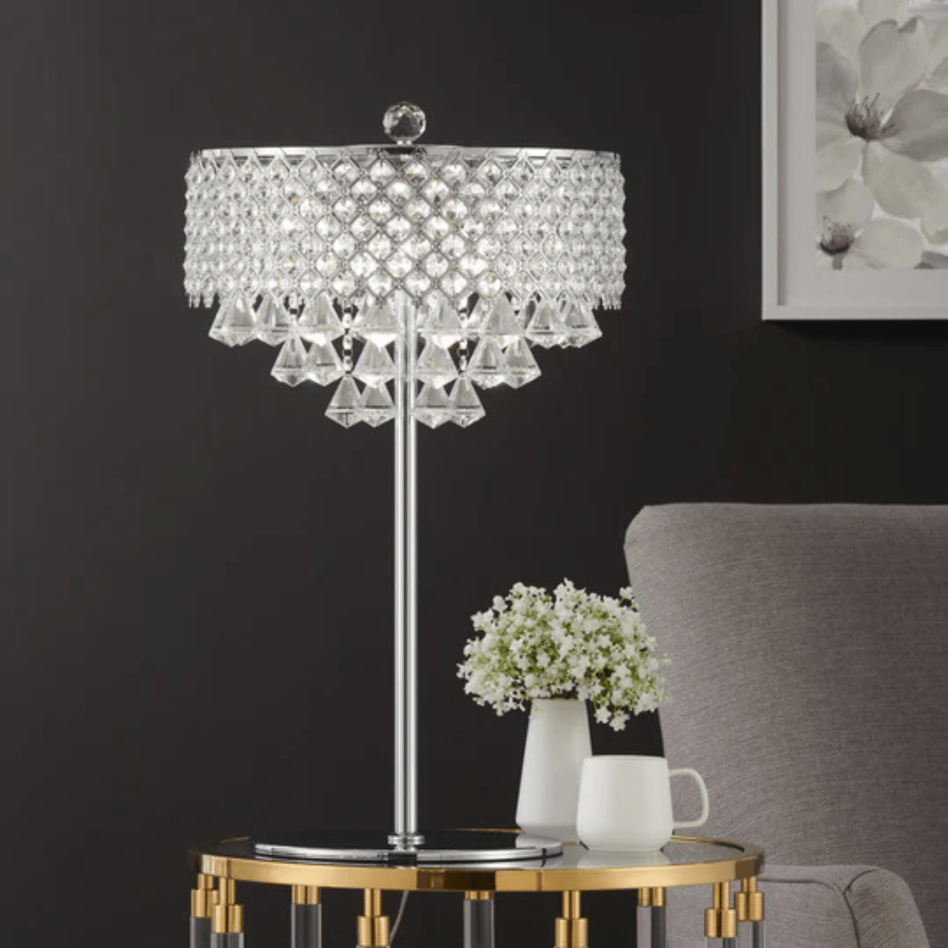 Grand 6 LED Light Table Lamp Chrome - Orvon Lighting