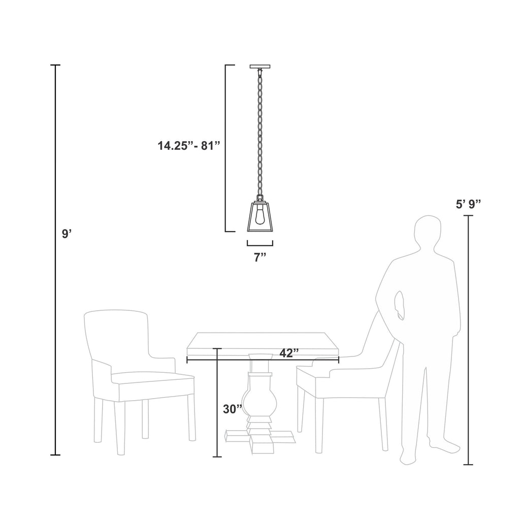 Grant 7 - in Mini Pendant Burnished Bronze - Orvon Lighting
