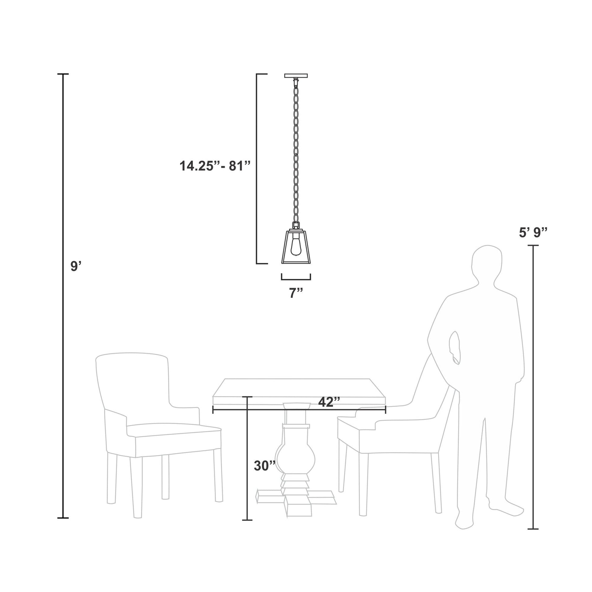 Grant 7 - in Mini Pendant Burnished Bronze - Orvon Lighting