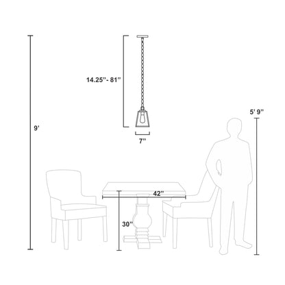 Grant 7 - in Mini Pendant Burnished Bronze - Orvon Lighting