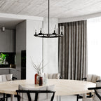 Grantley 26 - in 6 Light Indoor - Outdoor Chandelier Matte Black - Orvon Lighting