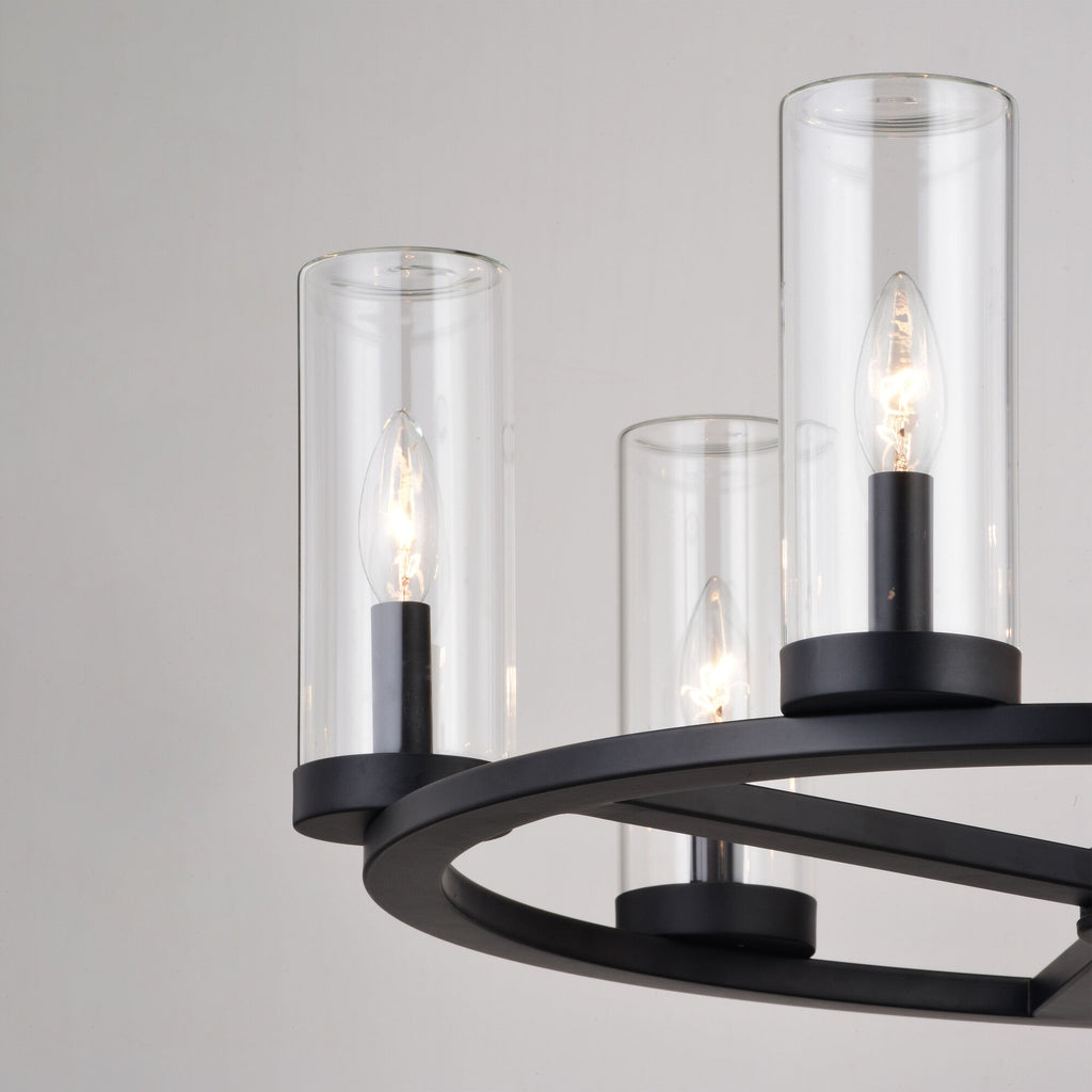 Grantley 26 - in 6 Light Indoor - Outdoor Chandelier Matte Black - Orvon Lighting