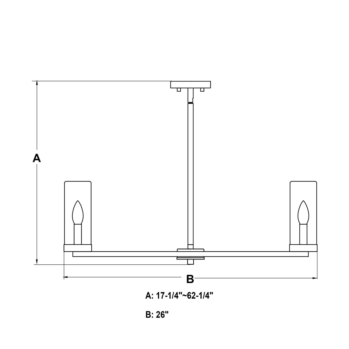 Grantley 26 - in 6 Light Indoor - Outdoor Chandelier Matte Black - Orvon Lighting