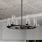 Grantley 26 - in 6 Light Indoor - Outdoor Chandelier Matte Black - Orvon Lighting