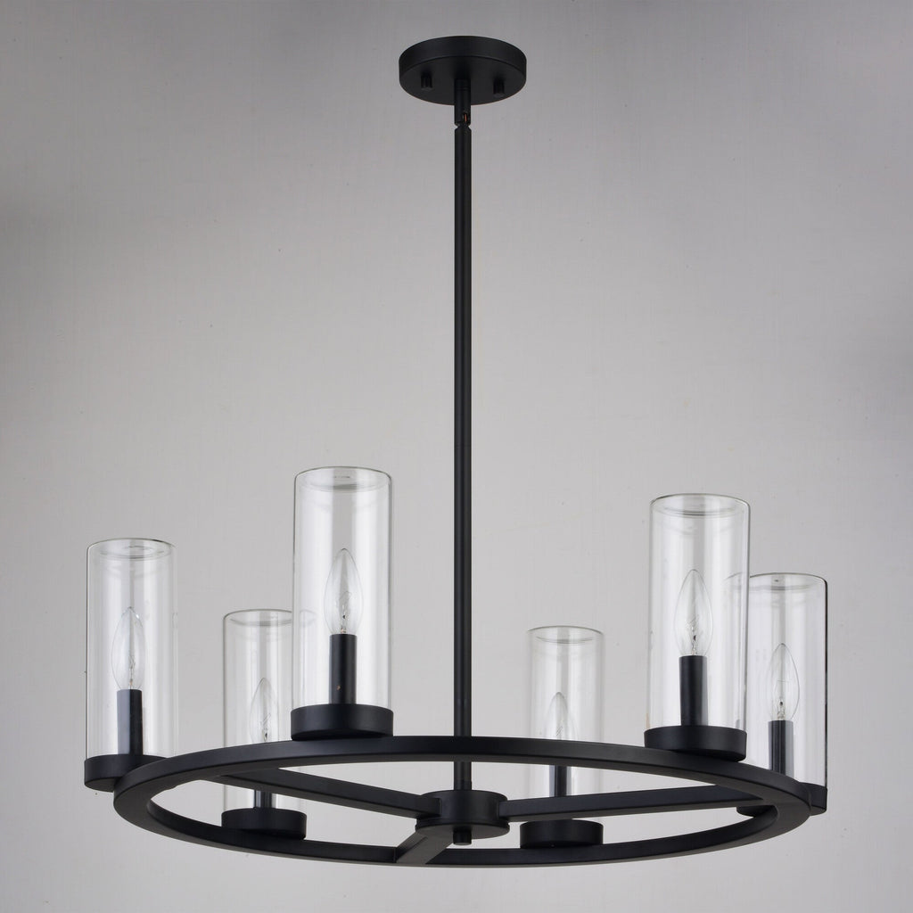 Grantley 26 - in 6 Light Indoor - Outdoor Chandelier Matte Black - Orvon Lighting