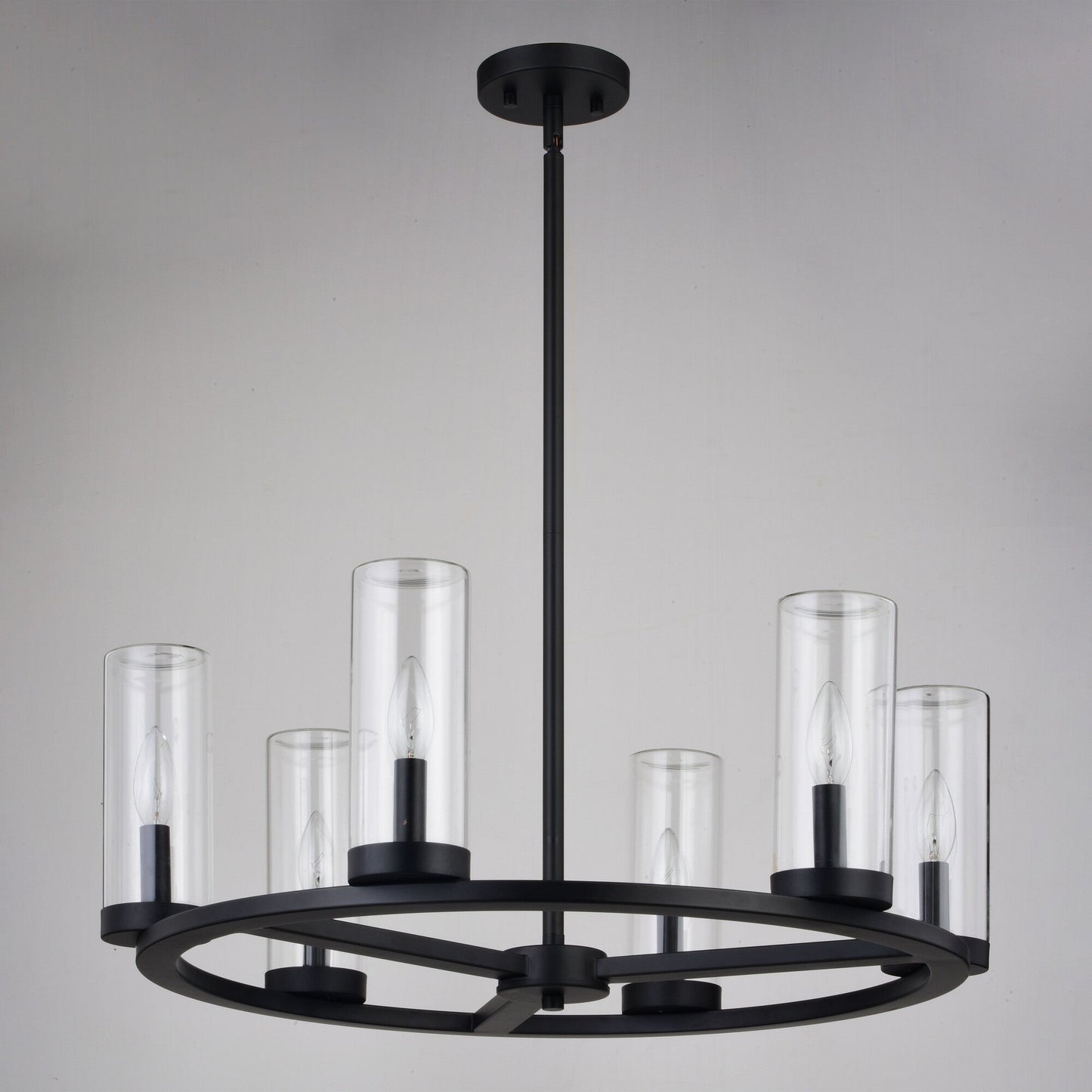 Grantley 26 - in 6 Light Indoor - Outdoor Chandelier Matte Black - Orvon Lighting