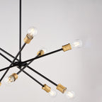Gresham 32 - in. 10 Light Chandelier Antique Gold with Matte Black - Orvon Lighting