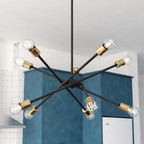 Gresham 32 - in. 10 Light Chandelier Antique Gold with Matte Black - Orvon Lighting