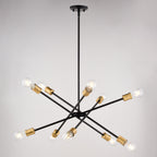 Gresham 32 - in. 10 Light Chandelier Antique Gold with Matte Black - Orvon Lighting