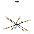 Gresham 32 - in. 10 Light Chandelier Antique Gold with Matte Black - Orvon Lighting