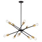 Gresham 32 - in. 10 Light Chandelier Antique Gold with Matte Black - Orvon Lighting
