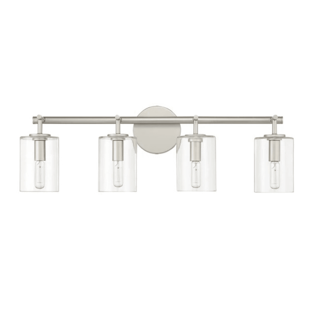 Hailie 4 Light 28 inch Satin Nickel Vanity Light Wall Light 55604 - SN - Orvon Lighting