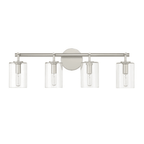 Hailie 4 Light 28 inch Satin Nickel Vanity Light Wall Light 55604 - SN - Orvon Lighting