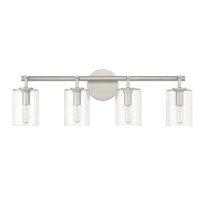 Hailie 4 Light 28 inch Satin Nickel Vanity Light Wall Light 55604 - SN - Orvon Lighting