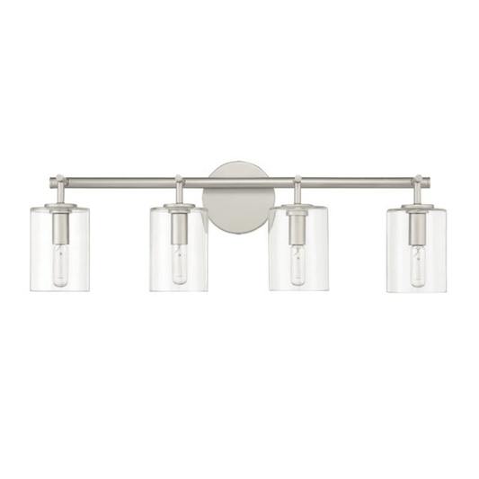 Hailie 4 Light 28 inch Satin Nickel Vanity Light Wall Light 55604 - SN - Orvon Lighting