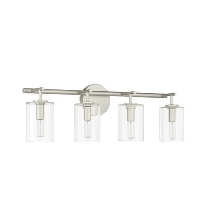 Hailie 4 Light 28 inch Satin Nickel Vanity Light Wall Light 55604 - SN - Orvon Lighting