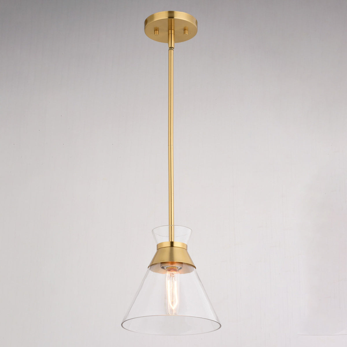 Harper 8.5 - in. 1 Light Pendant Natural Brass - Orvon Lighting
