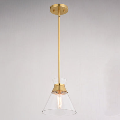 Harper 8.5 - in. 1 Light Pendant Natural Brass - Orvon Lighting