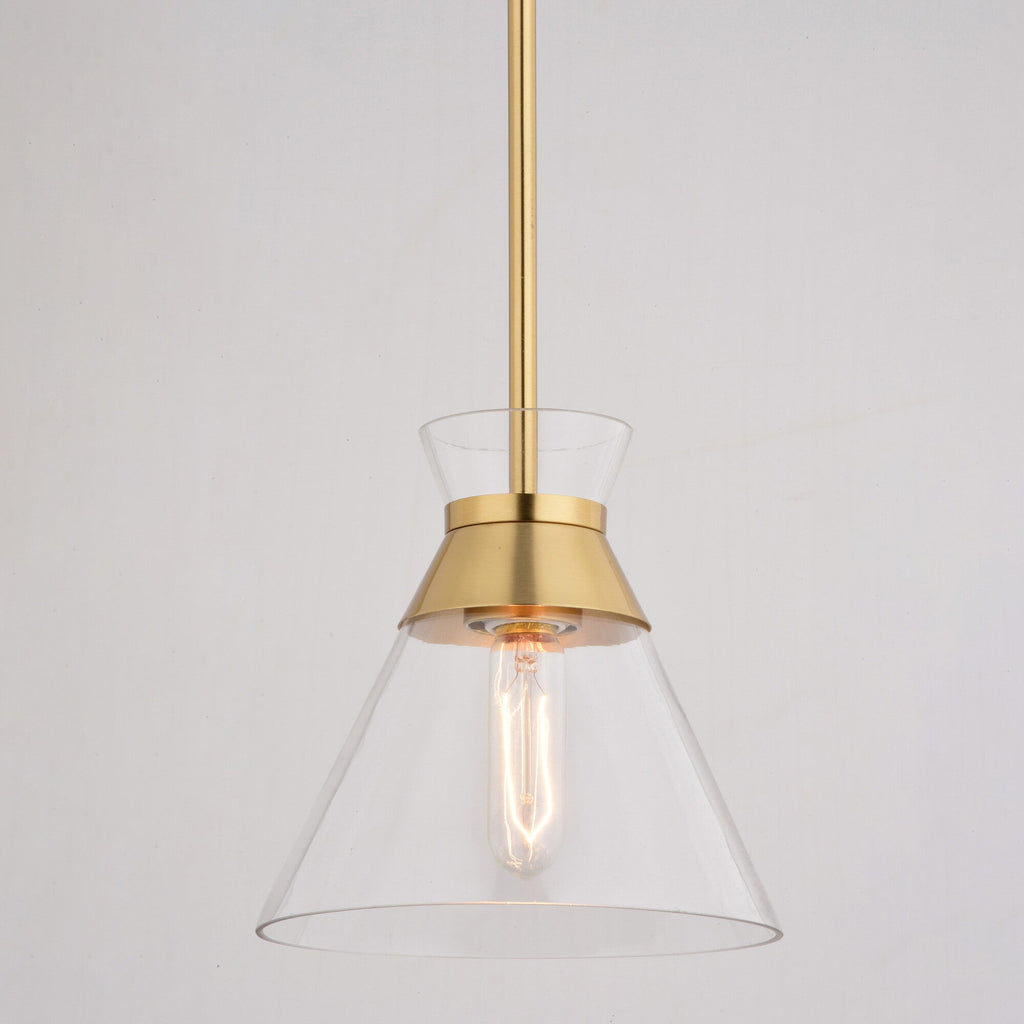 Harper 8.5 - in. 1 Light Pendant Natural Brass - Orvon Lighting