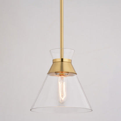 Harper 8.5 - in. 1 Light Pendant Natural Brass - Orvon Lighting