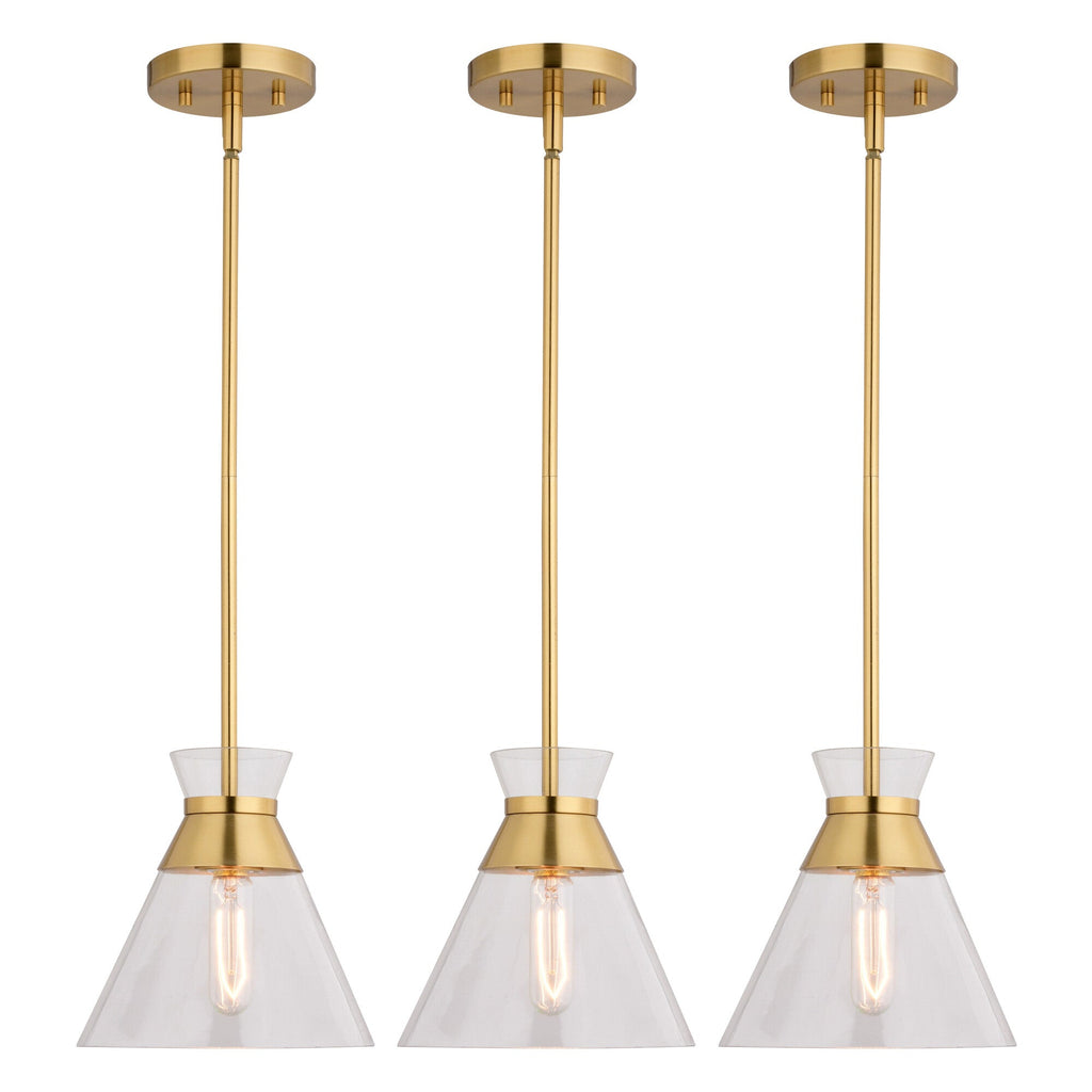 Harper 8.5 - in. 1 Light Pendant Natural Brass - Orvon Lighting