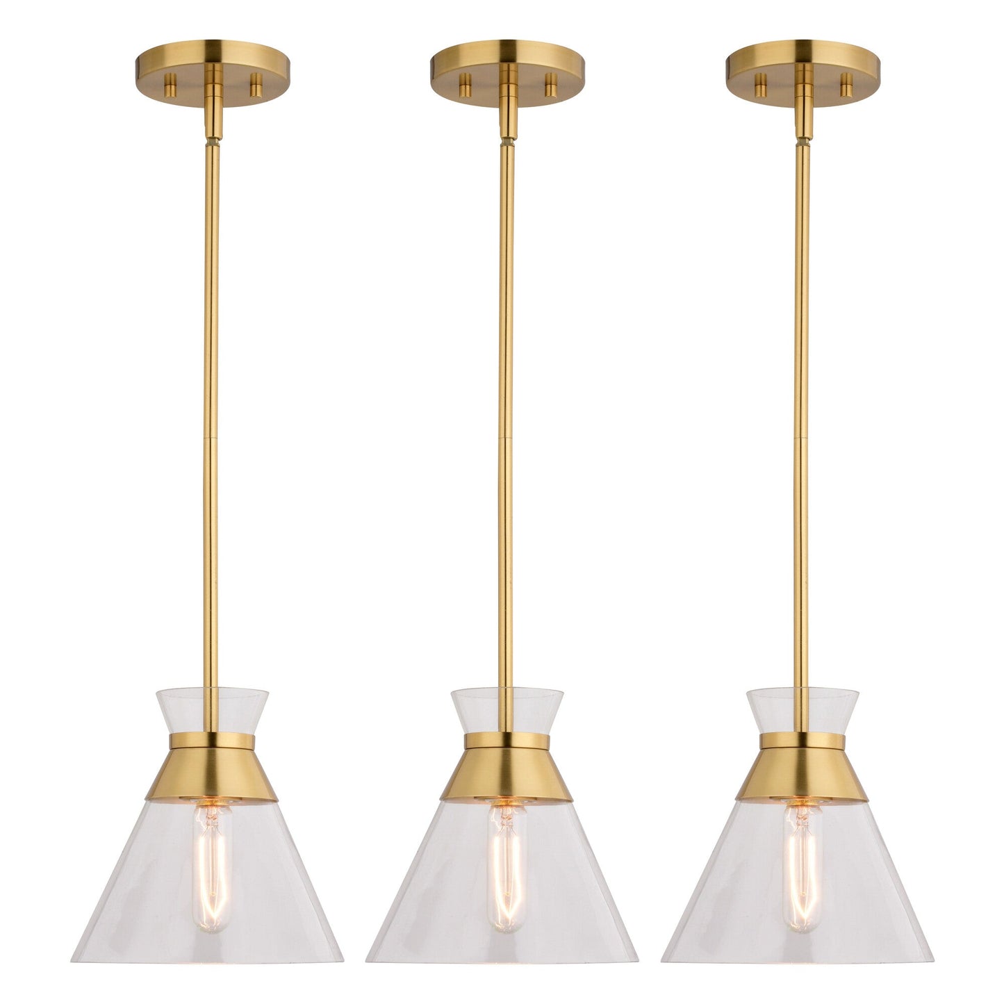 Harper 8.5 - in. 1 Light Pendant Natural Brass - Orvon Lighting