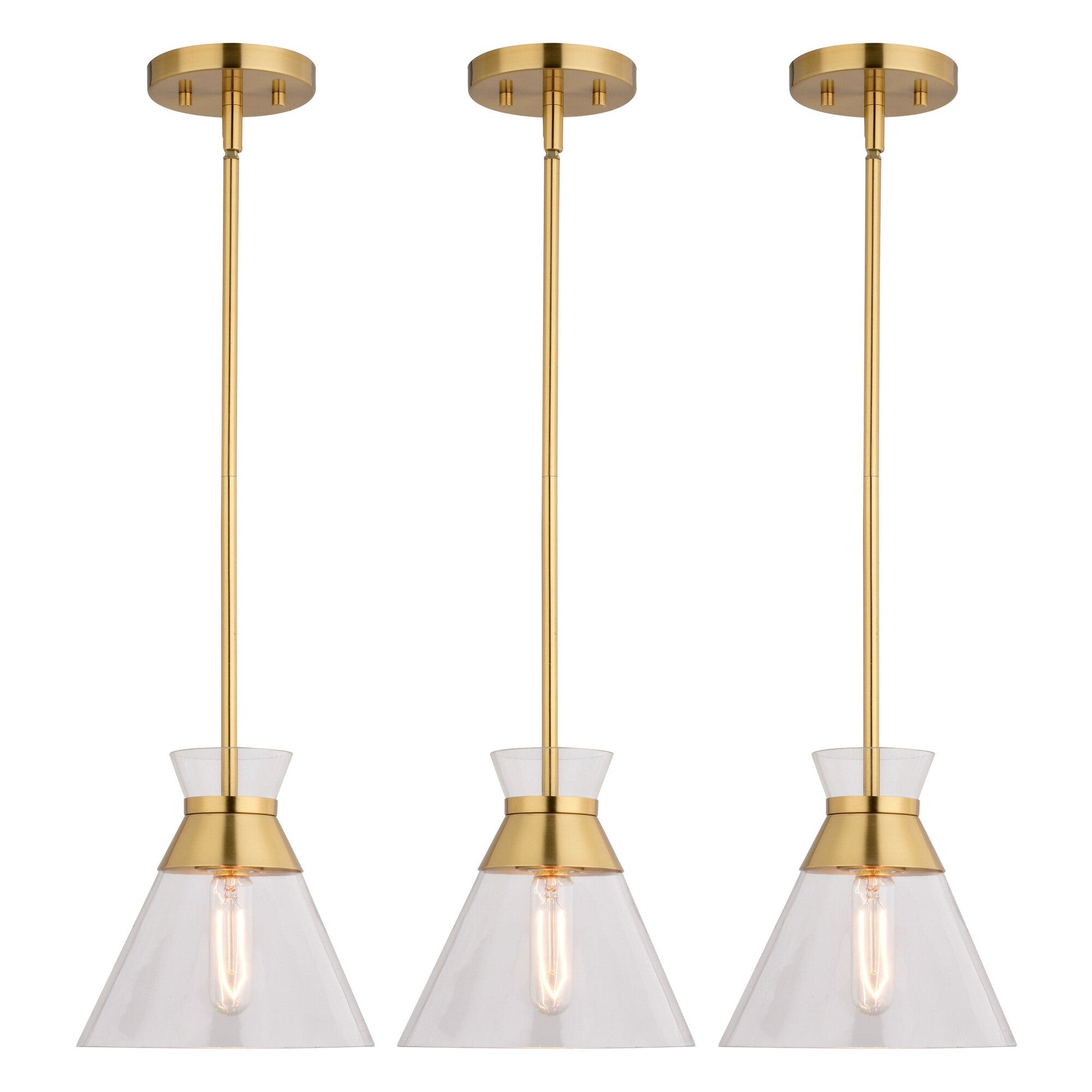 Harper 8.5 - in. 1 Light Pendant Natural Brass - Orvon Lighting