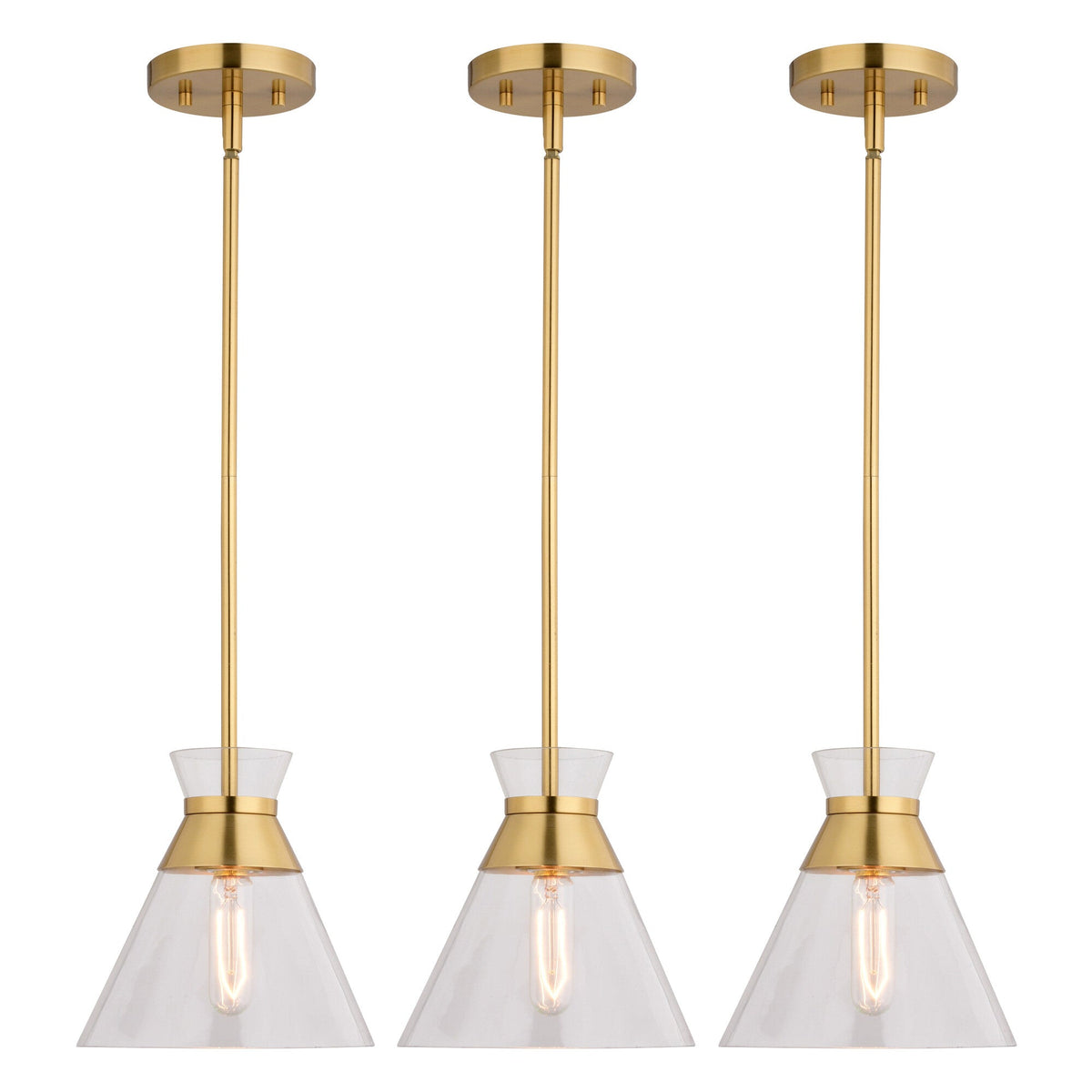 Harper 8.5 - in. 1 Light Pendant Natural Brass - Orvon Lighting