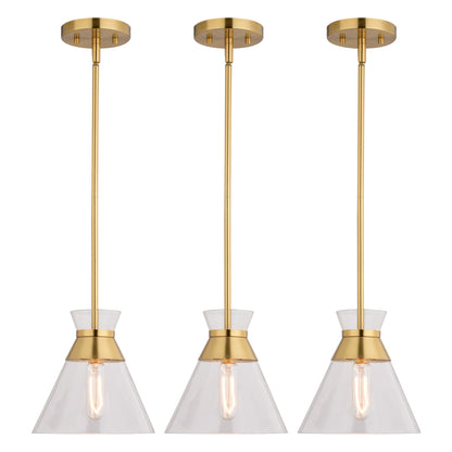 Harper 8.5 - in. 1 Light Pendant Natural Brass - Orvon Lighting