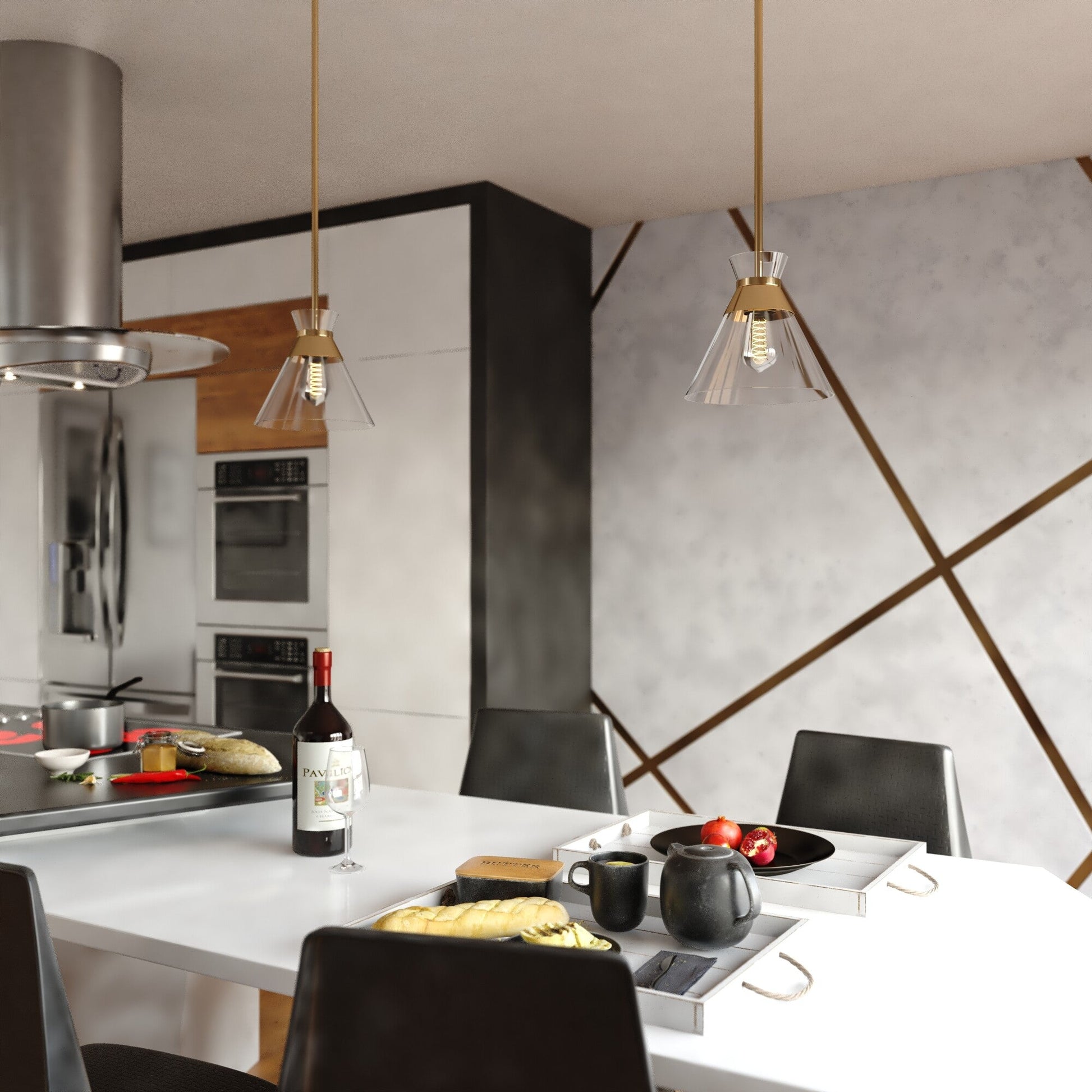 Harper 8.5 - in. 1 Light Pendant Natural Brass - Orvon Lighting