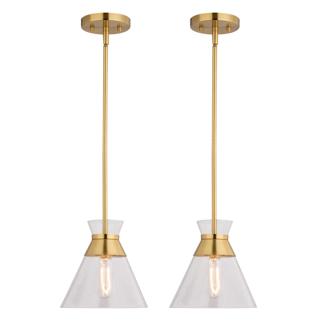 Harper 8.5 - in. 1 Light Pendant Natural Brass - Orvon Lighting