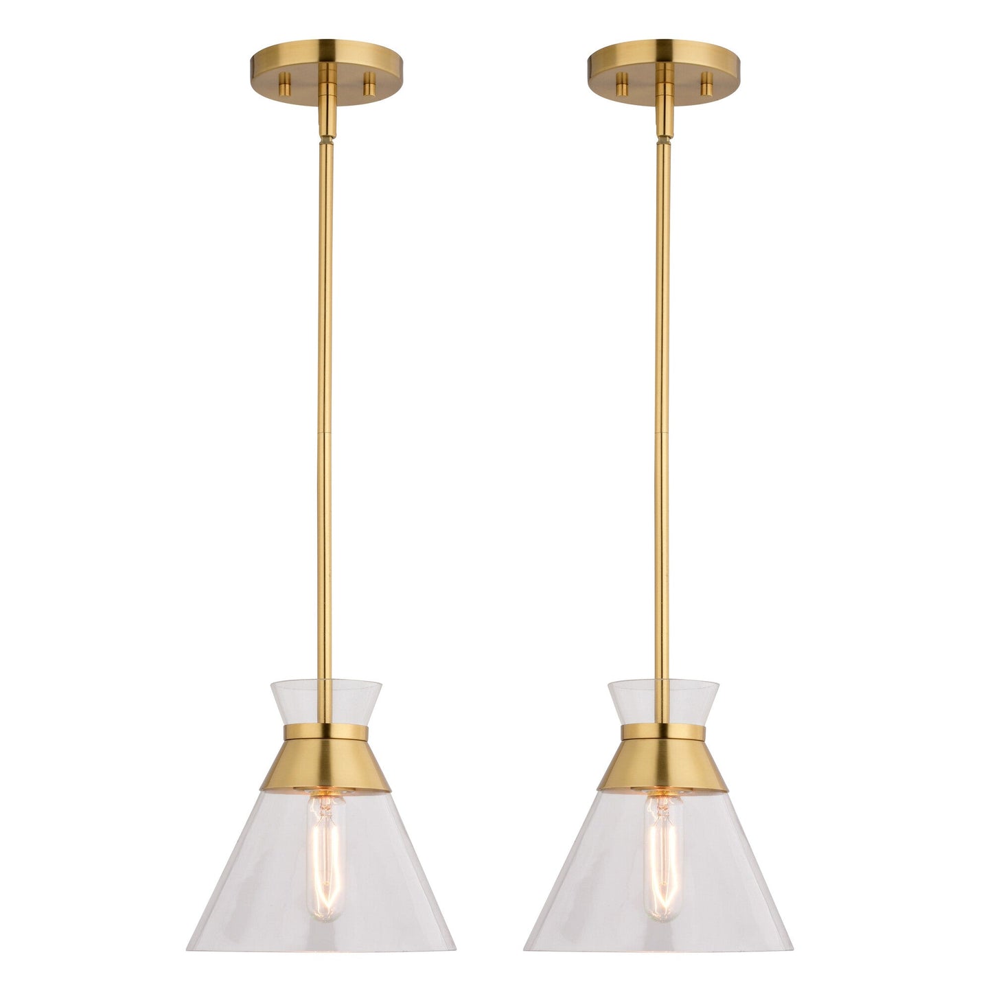 Harper 8.5 - in. 1 Light Pendant Natural Brass - Orvon Lighting