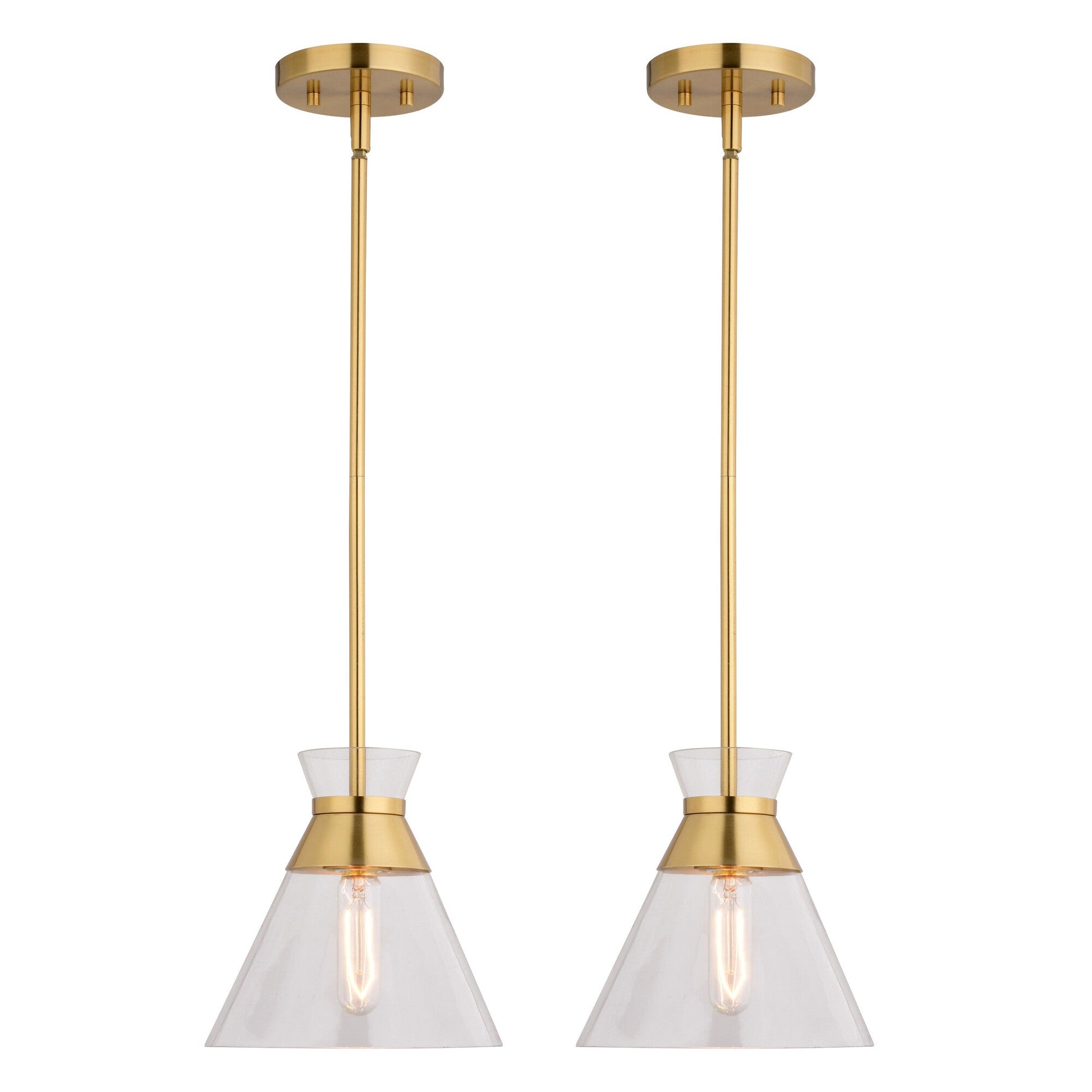 Harper 8.5 - in. 1 Light Pendant Natural Brass - Orvon Lighting