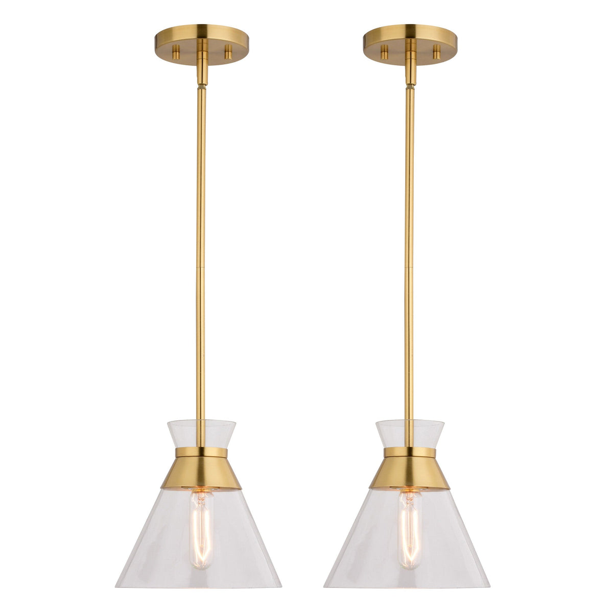 Harper 8.5 - in. 1 Light Pendant Natural Brass - Orvon Lighting