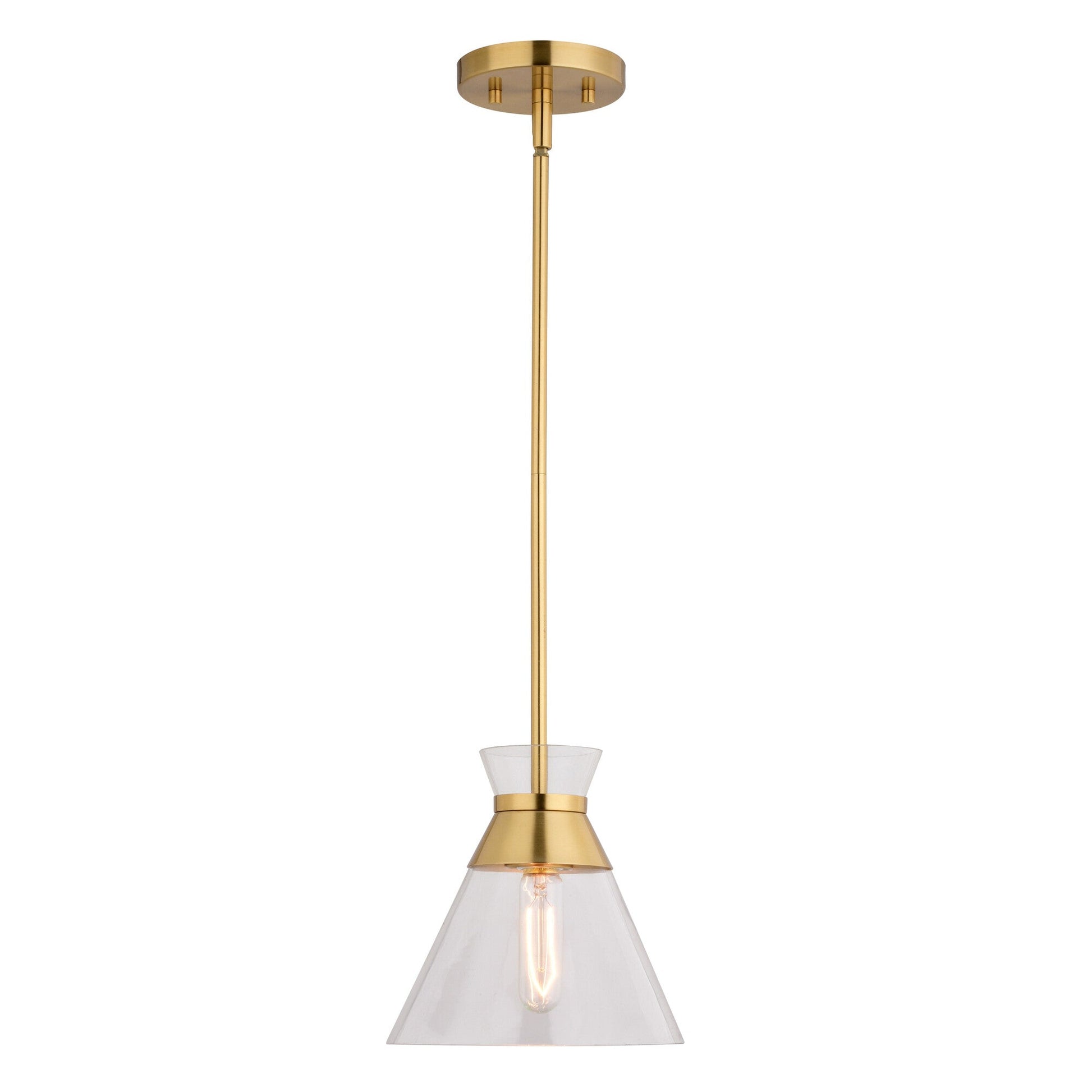 Harper 8.5 - in. 1 Light Pendant Natural Brass - Orvon Lighting