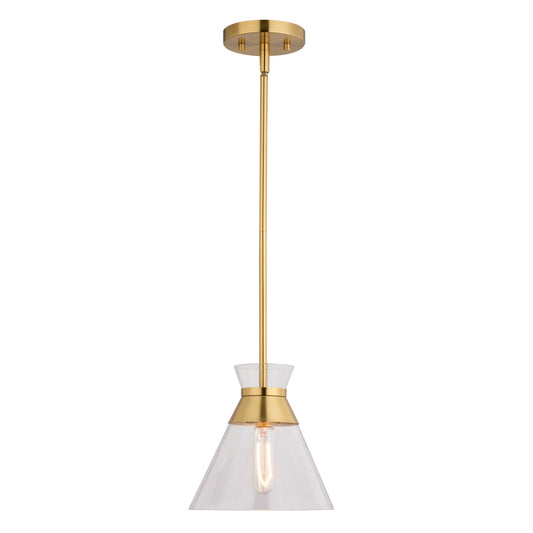 Harper 8.5 - in. 1 Light Pendant Natural Brass - Orvon Lighting