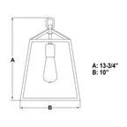 Hayes 10 in. W Mini Pendant Black - Orvon Lighting
