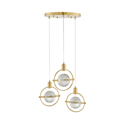 Hollywood Circle 3 Light Pendant Gold - Orvon Lighting