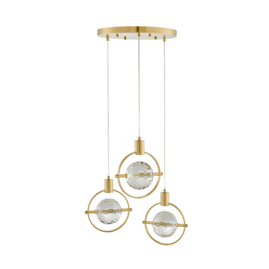 Hollywood Circle 3 Light Pendant Gold - Orvon Lighting